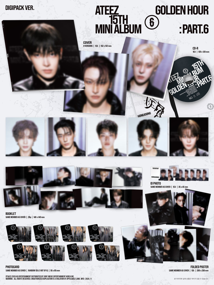 ATEEZ - GOLDEN HOUR Part.6 / Digipack Ver. *SET OF 8* - K-Pop Time