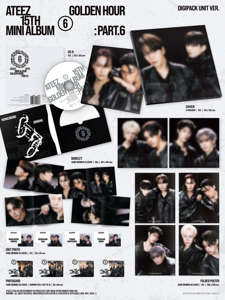 ATEEZ - GOLDEN HOUR Part.6 / Digipack Unit Ver. *SET OF 4* - K-Pop
