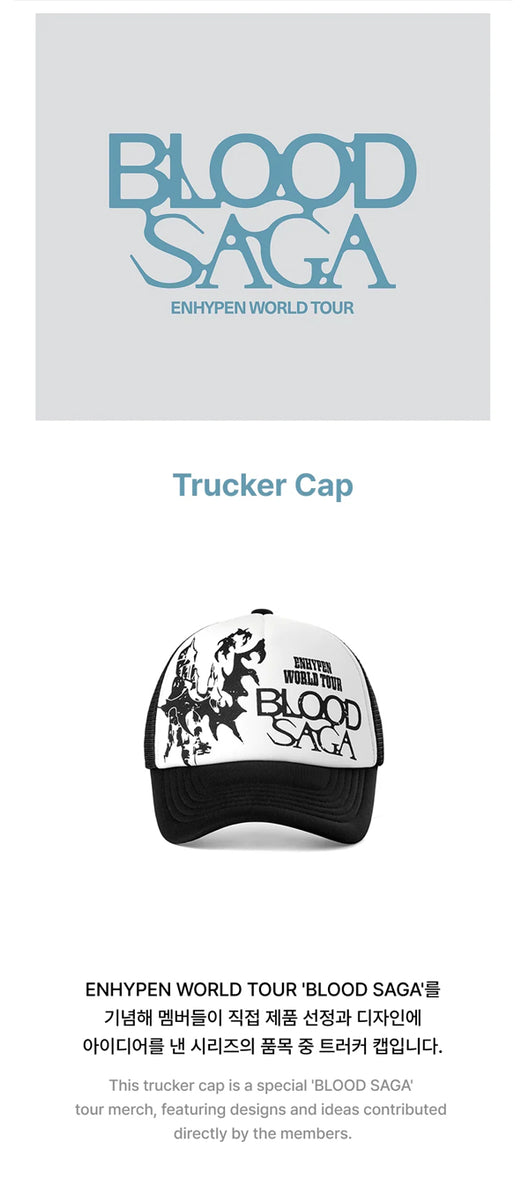 ENHYPEN - BLOOD SAGA TOUR MERCH / Trucker Cap - K-Pop Time