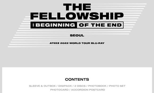 ATEEZ - THE FELLOWSHIP : BEGINNING OF THE END SEOUL BLU-RAY