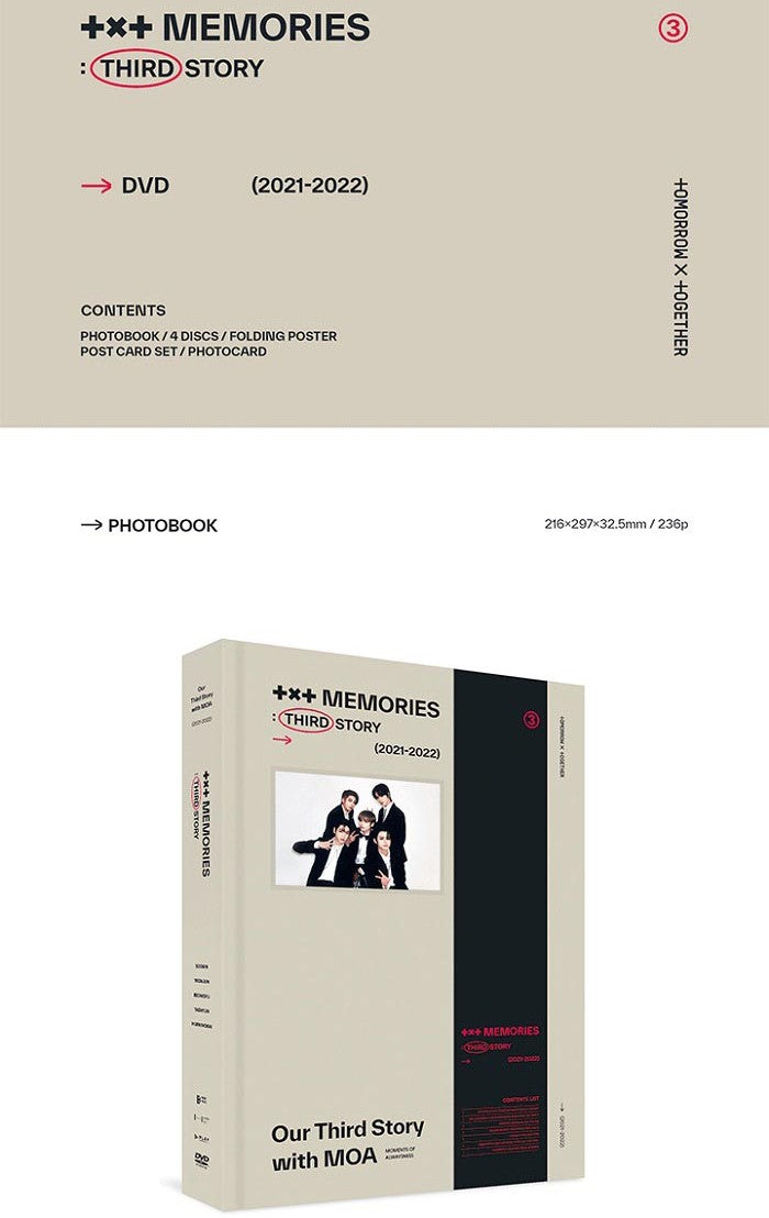 TXT - MEMORIES : THIRD STORY (4DVD BOXSET + Weverse Gift) - K-Pop Time