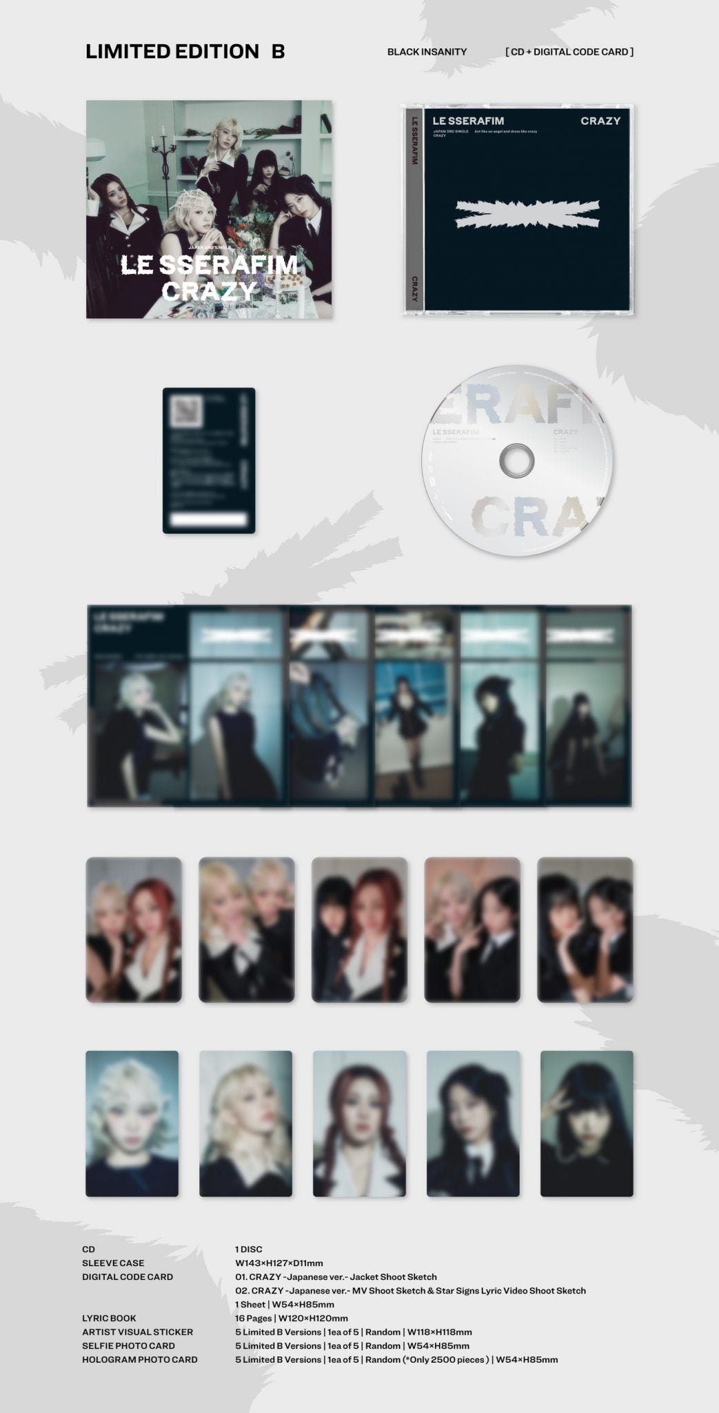 LE SSERAFIM - CRAZY / Japanese Limited Edition : Type B - K-Pop Time