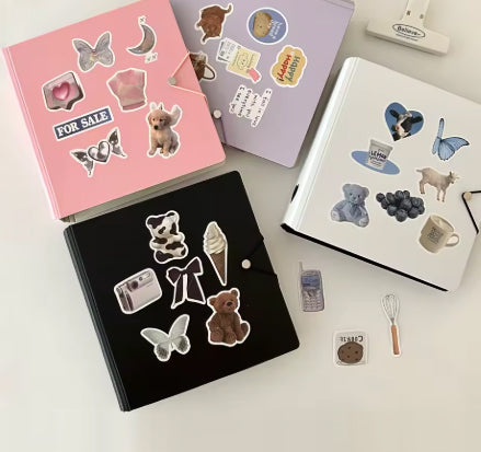 A5 3inch D-Ring Binder w/2xBaffles + 25x4 Pocket Pages