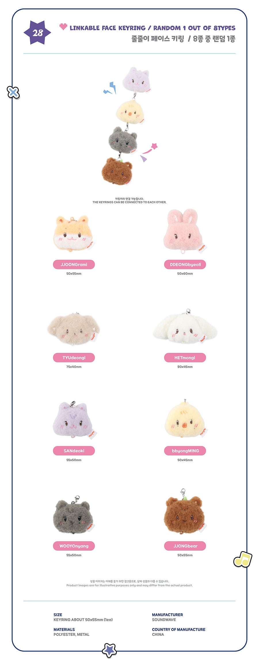ATEEZ - ANITEEZ IN COLOR / RANDOM CAPSULE TOY: LINKABLE FACE