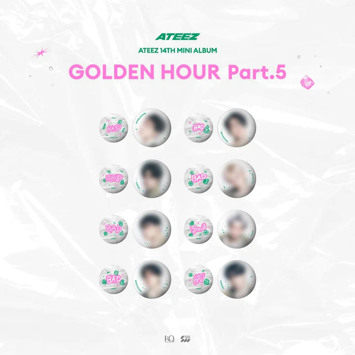 ATEEZ –  GOLDEN HOUR : PART.5 POP UP OFFICIAL MD /  CAN BADGE SET