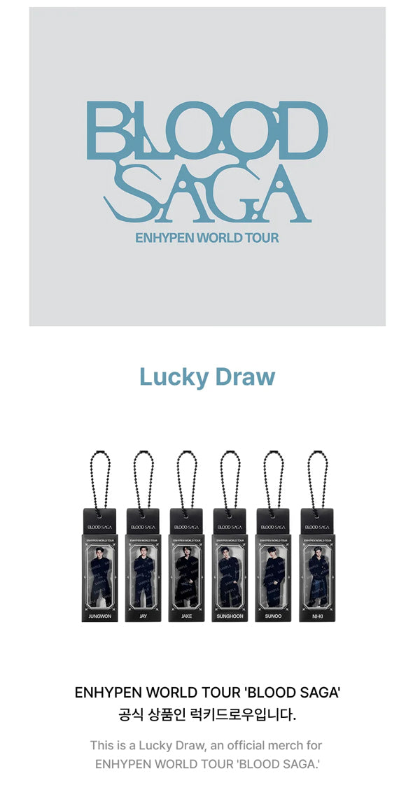 ENHYPEN - BLOOD SAGA TOUR MERCH / Lucky Draw - K-Pop Time
