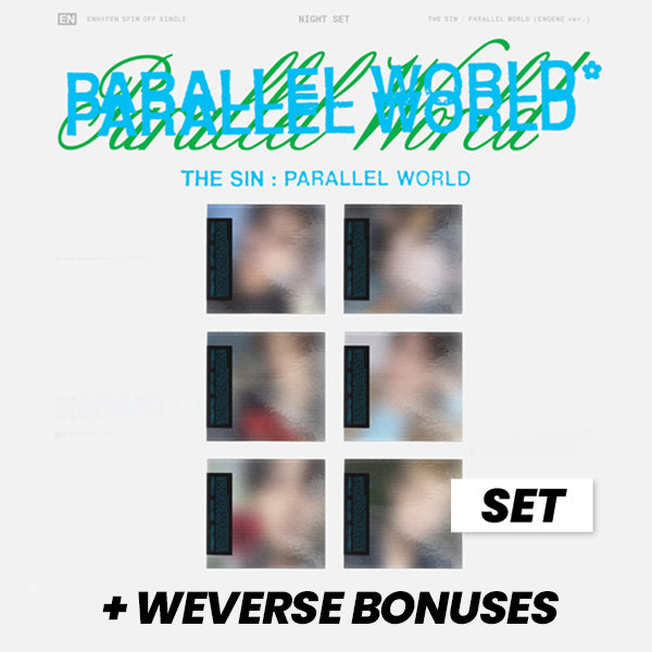 ENHYPEN – THE SIN : PARALLEL WORLD / ENGENE NIGHT ver. SET OF 6 + WEVERSE BONUSES *LATER DELIVERY*