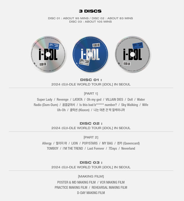 G)I-DLE - 2024 WORLD TOUR [iDOL] IN SEOUL DVD - K-Pop Time