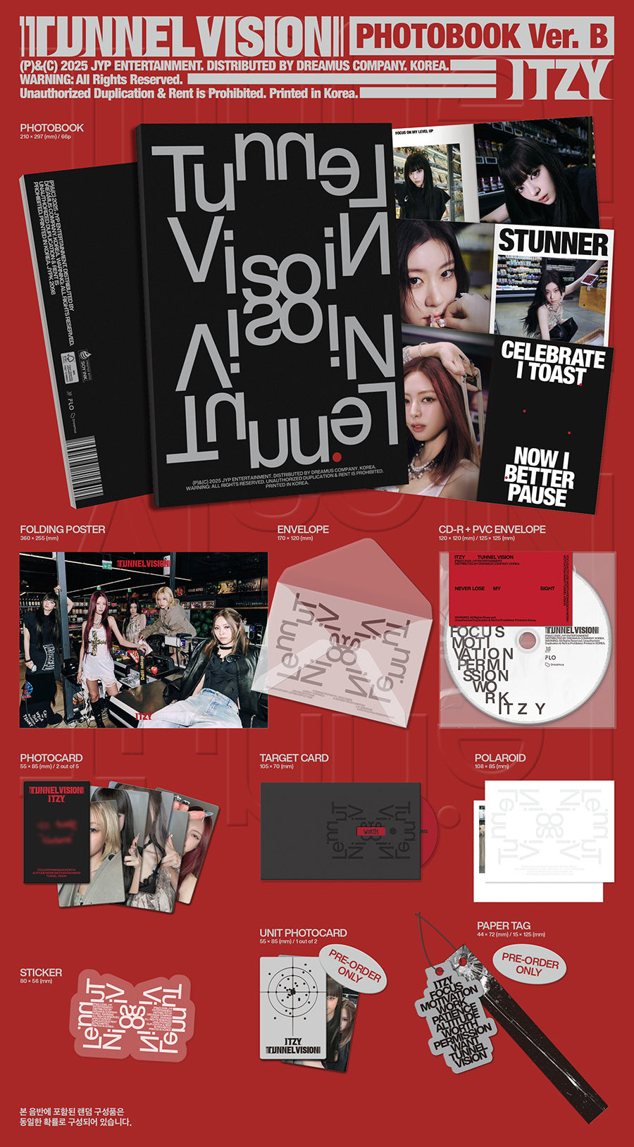 ITZY – Tunnel Vision (Photobook ver. B) k-pop album 8809954224614