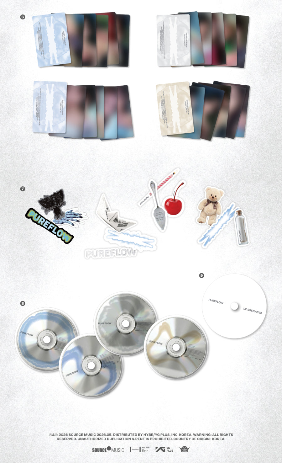 LE SSERAFIM - PUREFLOW pt.1 *SET OF 4* - K-Pop Time