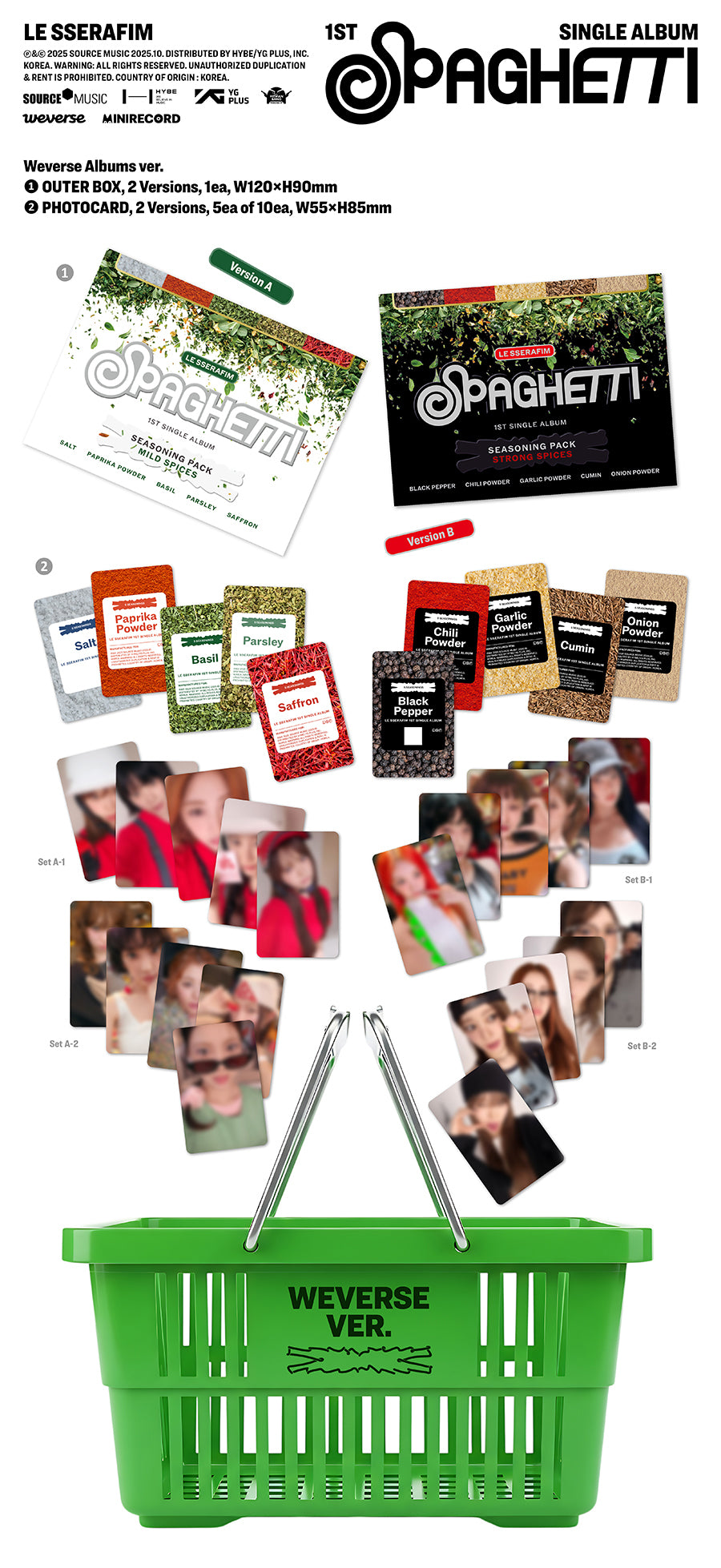 LE SSERAFIM - SPAGHETTI / Weverse Albums Ver. - K-Pop Time