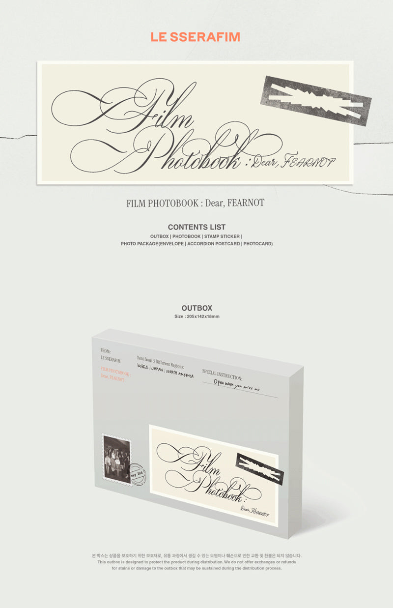 LE SSERAFIM - FILM PHOTOBOOK: Dear, FEARNOT - K-Pop Time