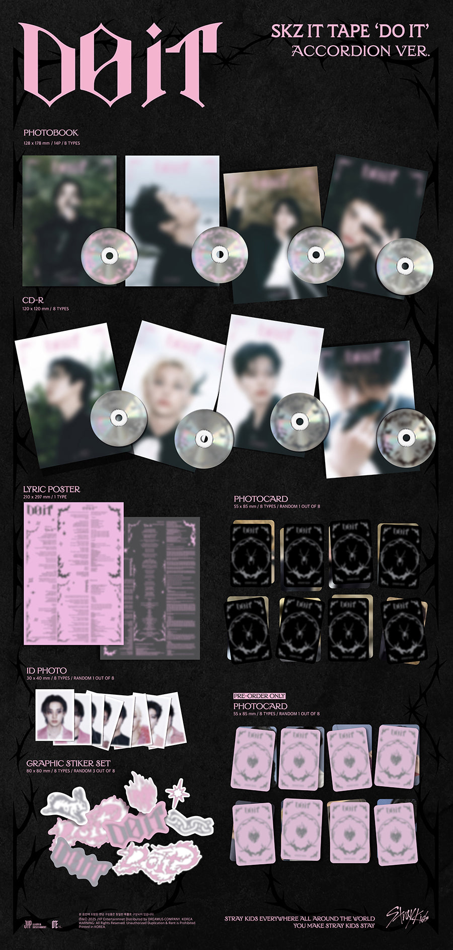STRAY KIDS - SKZ IT TAPE 'DO IT' / Accordian ver. *SET OF 8* +