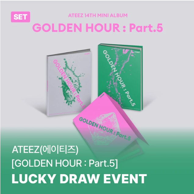ATEEZ - GOLDEN HOUR Part.5 *SET OF 3 + SOUNDWAVE 2ND LUCKY DRAW POBS*
