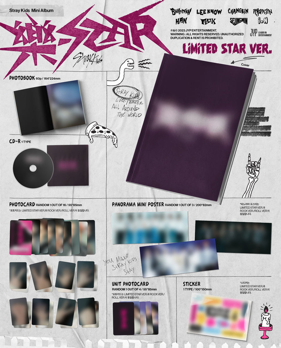 Stray Kids 直筆サイン「樂-STAR」LIMITED STAR ver Stray Kids - ROCK-STAR (樂-STAR) LIMITED STAR VER.