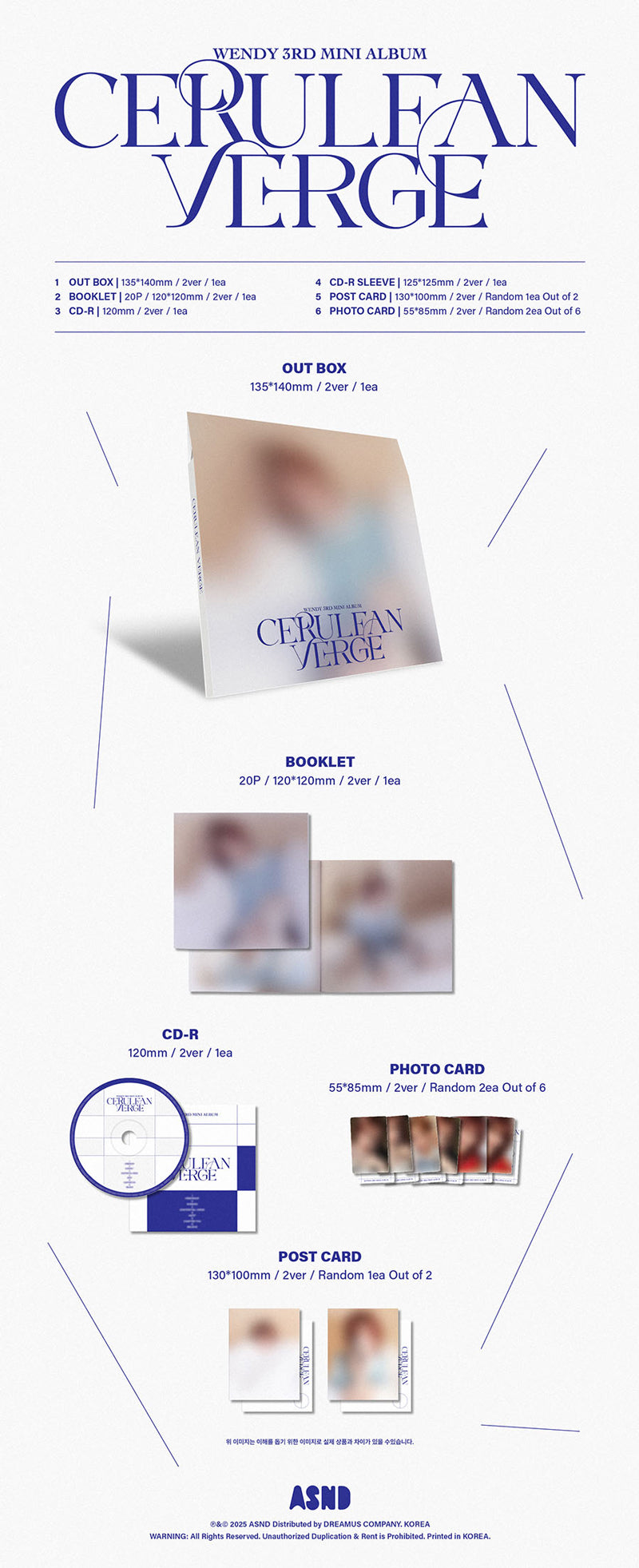 WENDY (RED VELVET) - Cerulean Verge / Digipack ver. - K-Pop Time