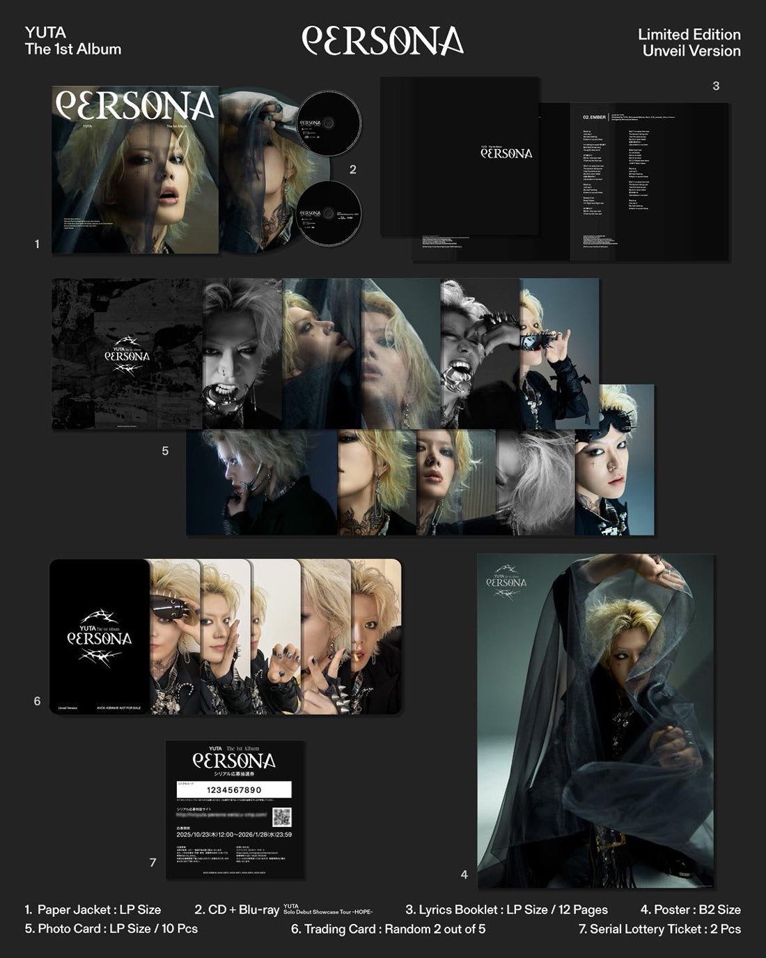 YUTA　 PERSONA Unveil Ver.　Riot Ver.セット Yuta - PERSONA / Japanese Limited Edition Cardboard Sleeve (mini