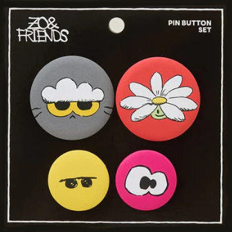 G-DRAGON - ZO&FRIENDS ZOAFUL WINTER / ZOA PIN BADGE SET