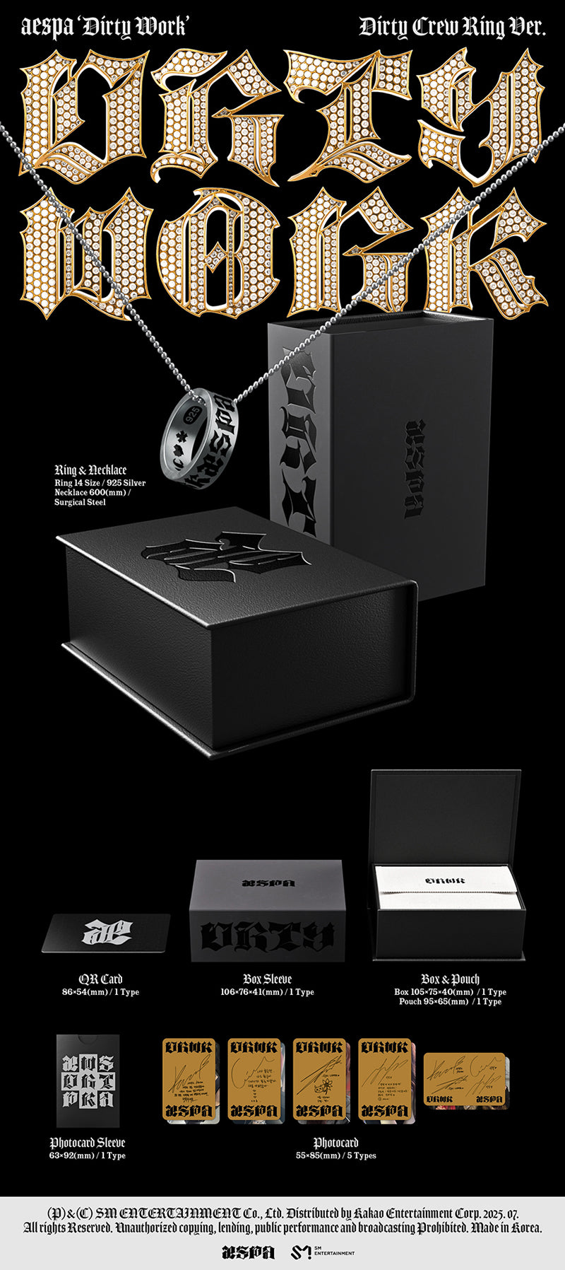 aespa Dirty Work Dirty Crew Ring トレカなし aespa - Dirty Work / Dirty Crew Ring Ver. *See order notes - K-Pop