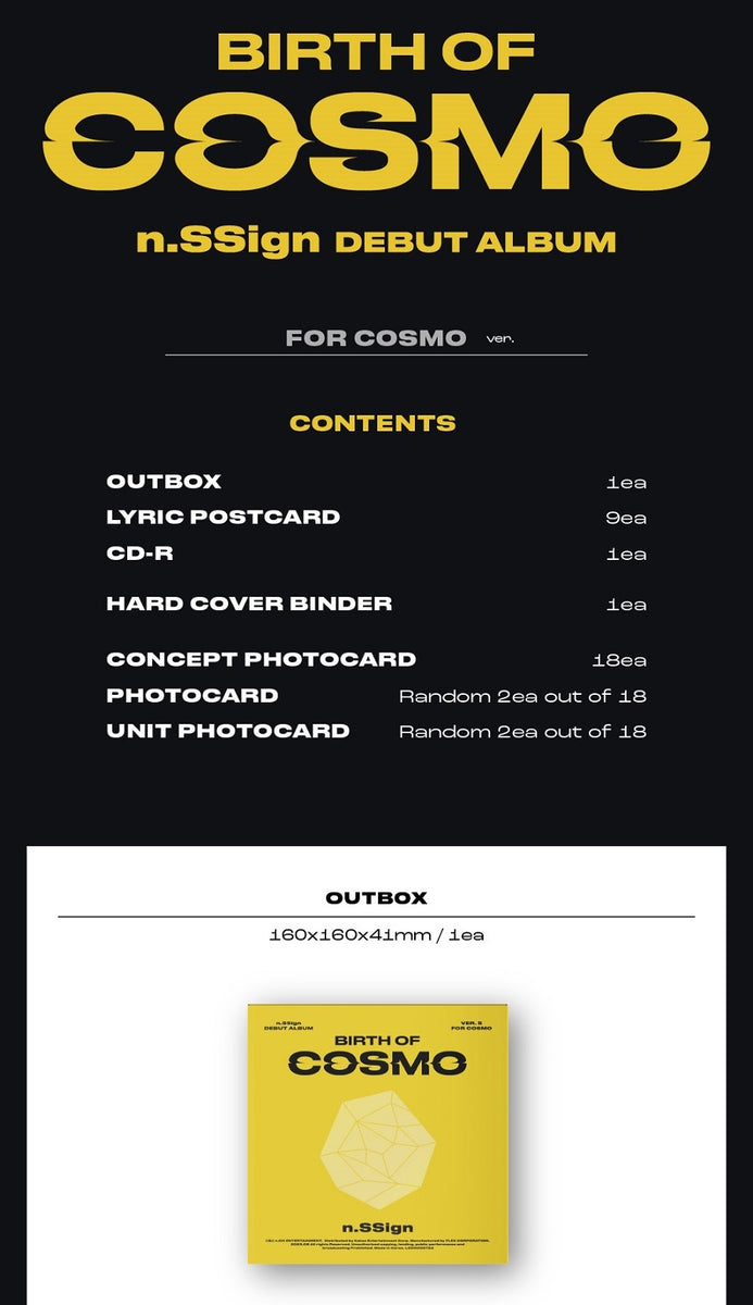 n.SSign - BIRTH OF COSMO [For Cosmo Ver.] (Debut release!) - K-Pop Time