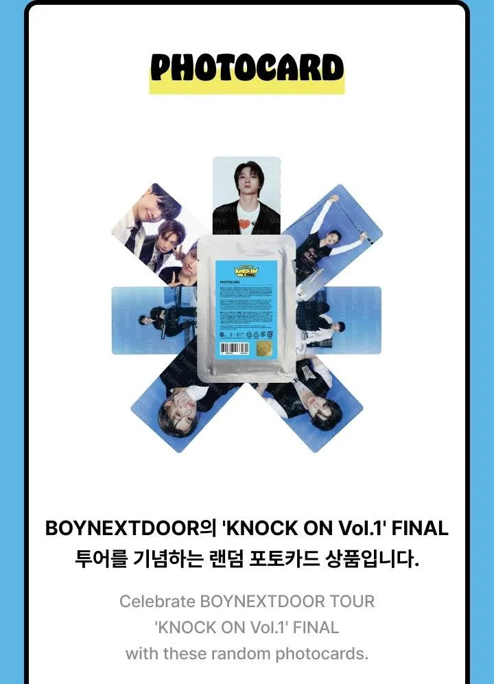 BOYNEXTDOOR KNOCK ON FINAL フォトカードセット BOYNEXTDOOR - KNOCK ON Vol.1 FINAL TOUR MD Trading Photocard Pack