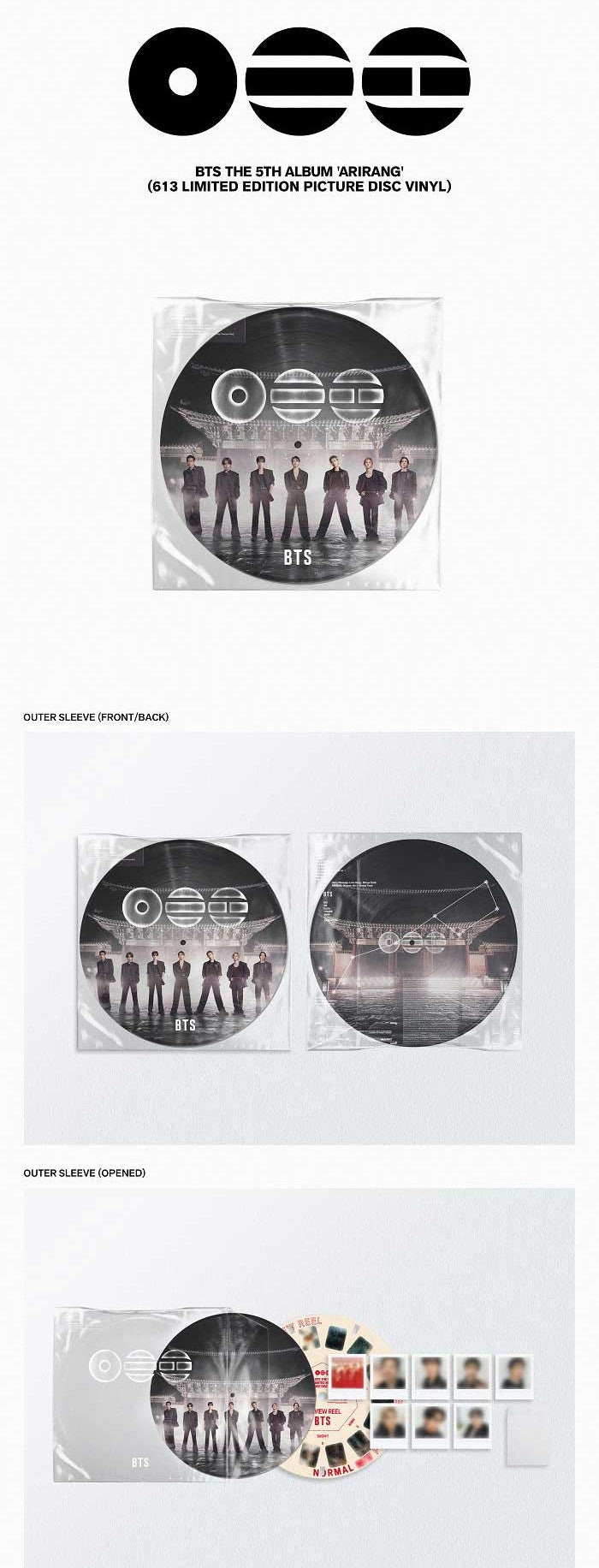 BTS - ARIRANG / 613 Limited Edition Picture Disc Vinyl - K-Pop Time