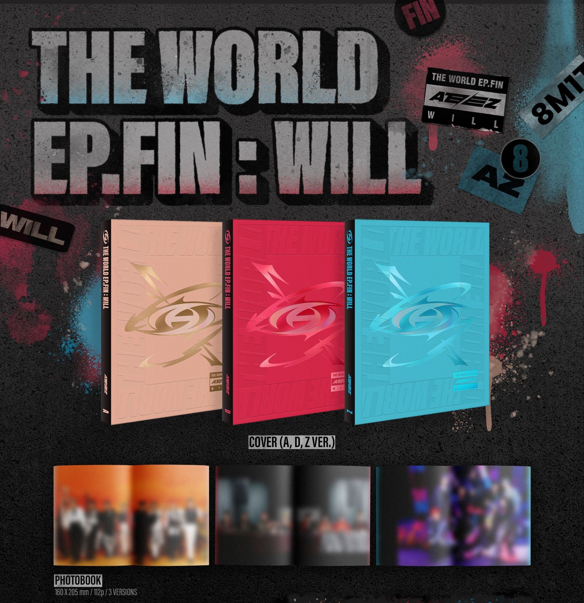 ATEEZ the world ep.fin WILL アルバム 全員サイン ATEEZ - THE WORLD EP.FIN : WILL