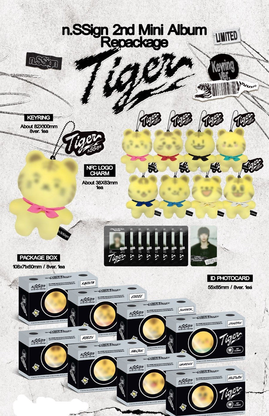 n.SSign - Tiger / NFC Keyring Ver.(NEMO ALBUM) - Random Cover - K