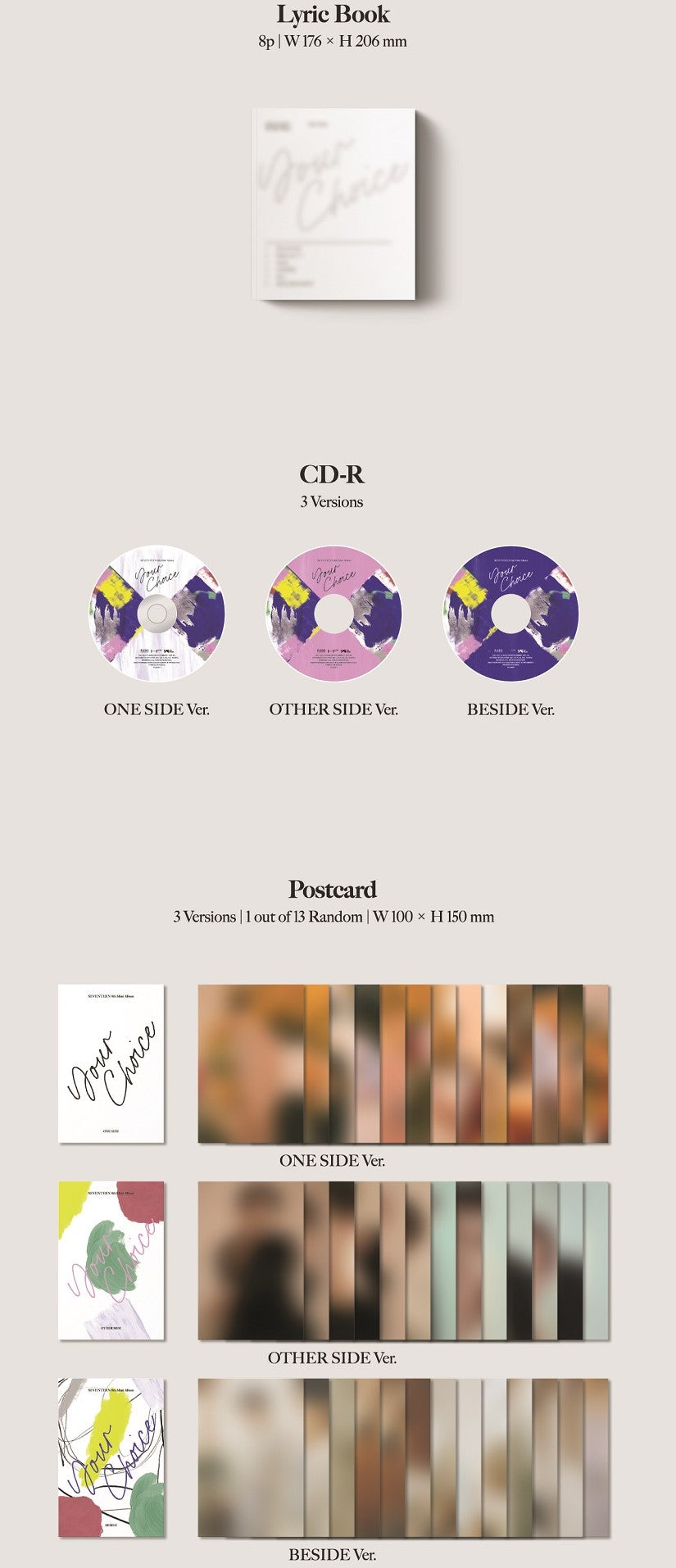 SEVENTEEN Your choice 95'sセット ランダム発送 SEVENTEEN - Your Choice 8th ミニアルバム